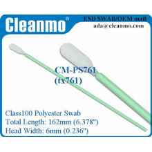 Cleanroom flat round head polyester swab CM-PS761, equivalent to Texwipe TX761 Cleaning Swabs